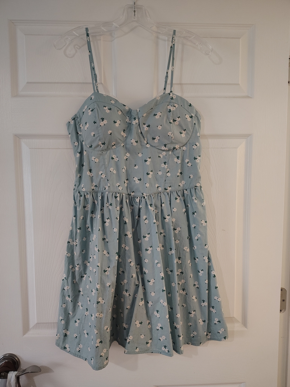 No Boundaries Light Blue Floral Bustier Chemise XL